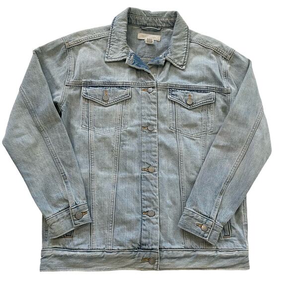 Outerknown The Tides Trucker Jean Jacket Oversized Long Light Wash Unisex Small - Picture 1 of 7